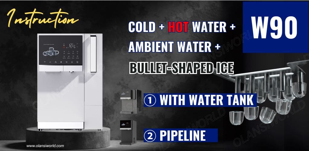 w90 water dispenser with ice making from olansi